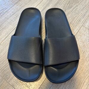 UNISEX Archie’s arch support Black Slide Sandals women’s 7 men’s 6
